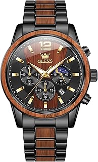 OLEVS Men Analog Quartz Waterproof Watches Multifunction Chronograph Diamond Moon Phase Luminous Silicone Band Wrist Watches