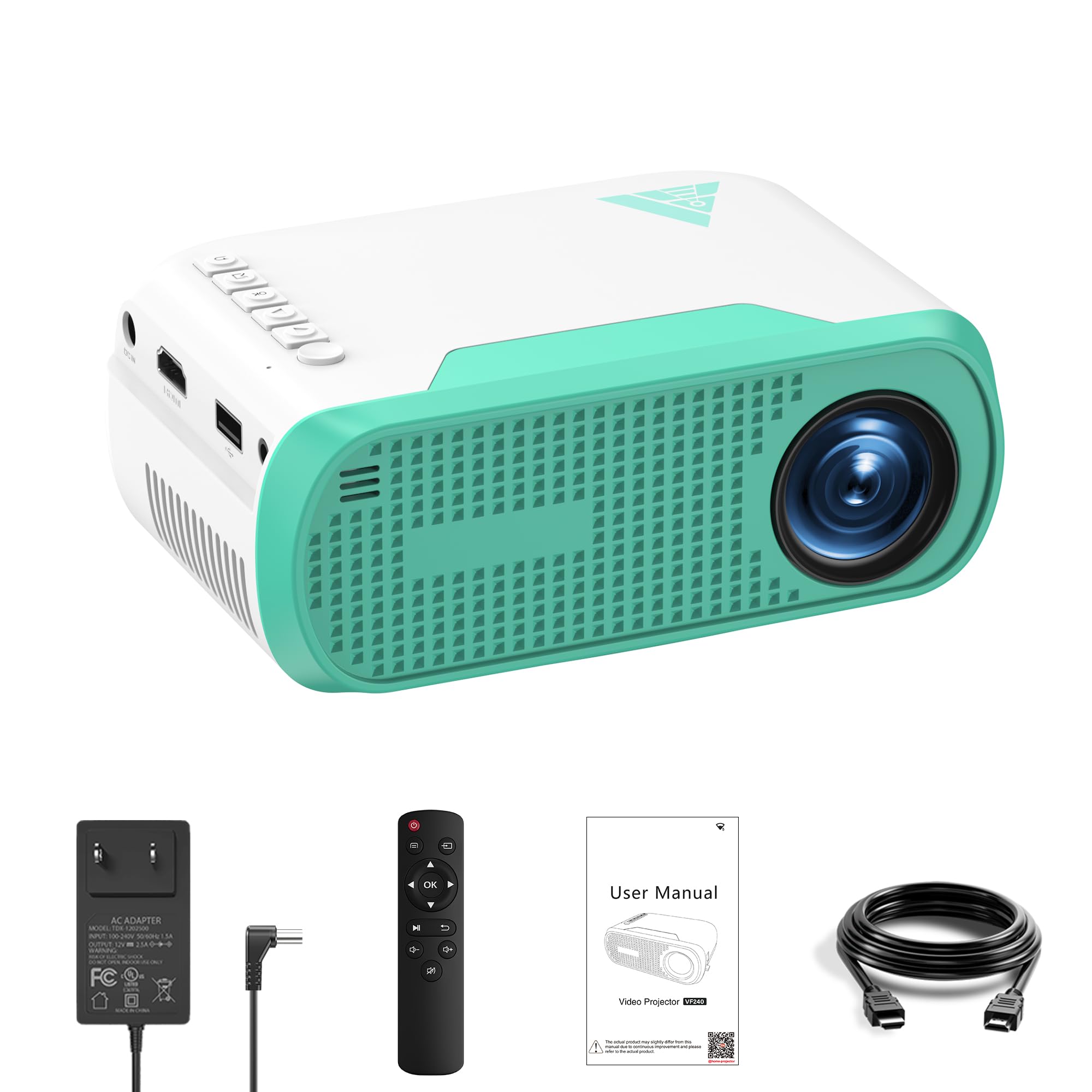 Mini Movie Projector with Wired Screen Mirroring, Support HDMI USB Type-C | Proj