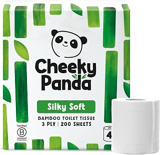 Bamboo Toilet Paper - 4 Rolls of Toilet Paper | Plastic Free Packaging and Sustainable Toilet Tissue | 100% Compostable