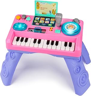 Baby DJ Table for Toddlers 1-3, Baby Musical Piano Toys 6-9-12-18 Months | Toddler Activity Learning DJ Mixing Table with Music & Light, Educational Baby Toys for 1 Year Old Boy Girl Birthday Gift