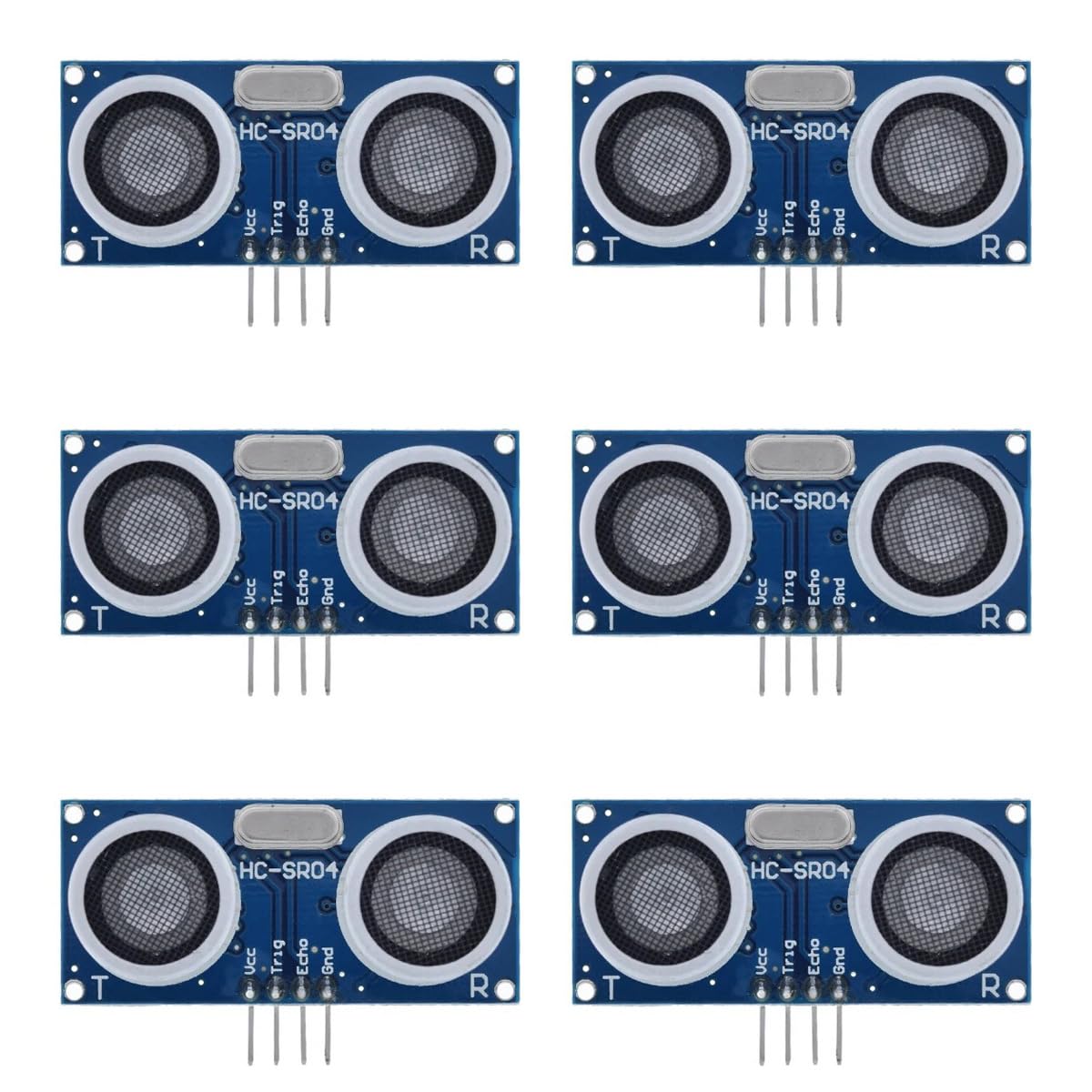Funsto HC-SR04 Ultrasonic Sensor Module for Arduino, 6pcs, DC 3.3V-5V, 2cm-450cm