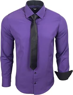 Subliminal Men's Easy Iron Shirt Plain Long Sleeve Slim Fit Christmas Valentine's Day Gift RN77