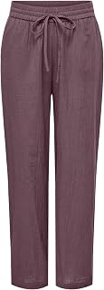 ONLY Onltizana Cotton Loose Pants Wvn Noos Basic Pant with Elastic Waist and Side Pockets for Women