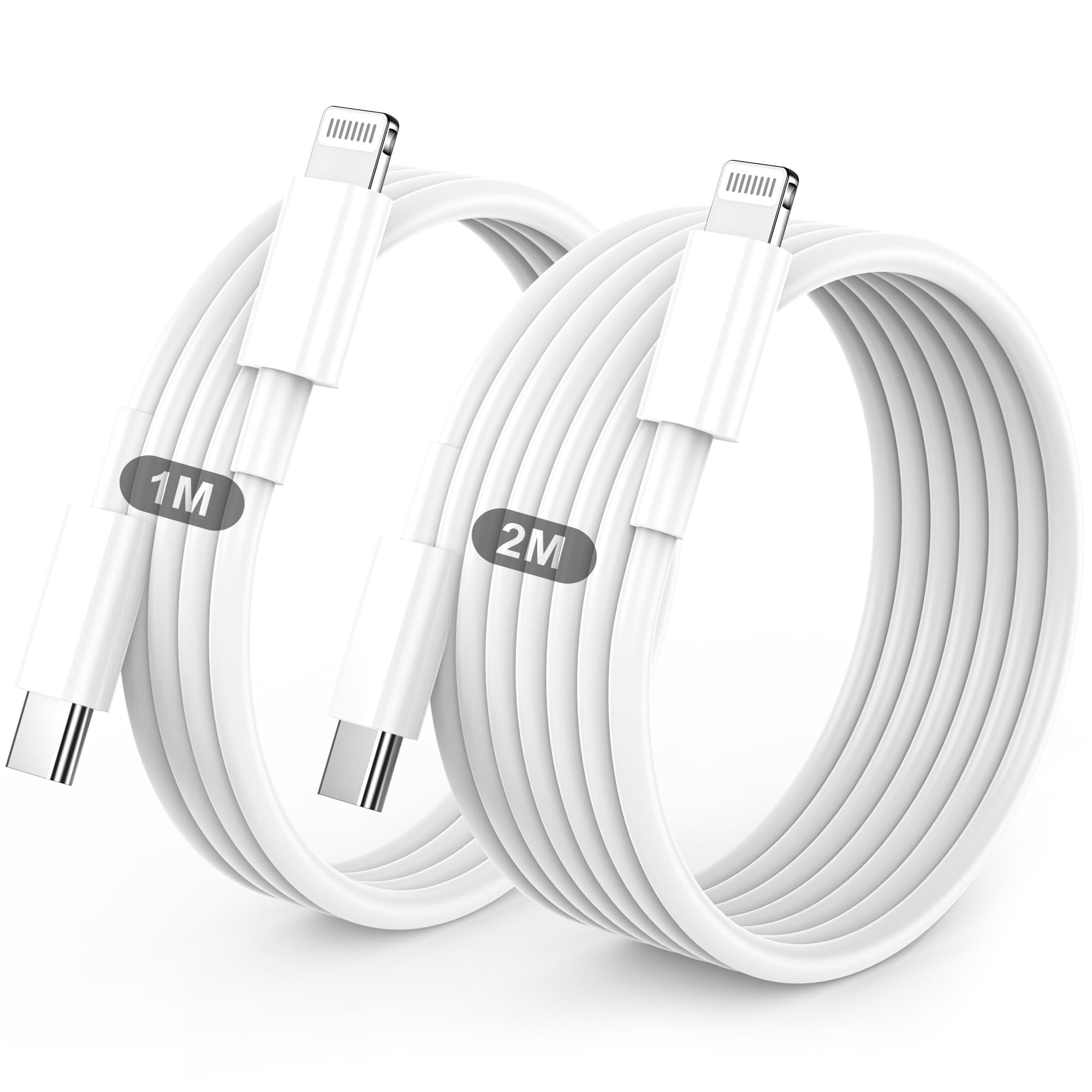 BSTOEM USB C to Lightning Cable, iPhone Charger 2Pack 1M +2M MFi Certified | Fas