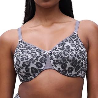 Chantelle C MAGNIFIQUE Women's Invisible Underwired Preformed Bra, Grey Leopard.
