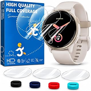 6 Pack Screen Protector for Garmin Vivoactive 5/6 42mm with 4 Dust Plugs | HD Clear Soft EPU Film, Full Coverage, Self-Healing, Touch Sensitive,Anti-Scratch, Bubble-Free, Made for Active Lifestyles
