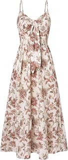 GRACE KARIN Womens Floral Spaghetti Straps Spaghetti Strap Sundress Backless Long Dress