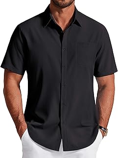 COOFANDY Men's Short Sleeve Dress Shirts Wrinkle Free Casual Button Down Shirts with Pocket