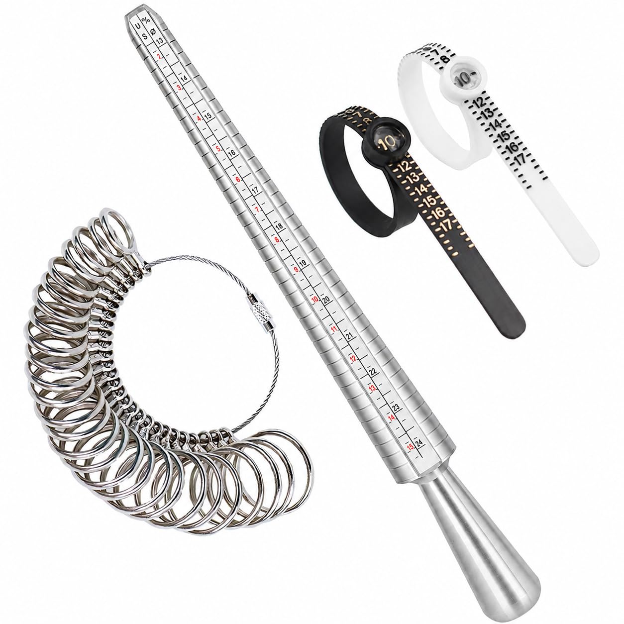 NIUPIKA Ring Sizer Measuring Tool Ring Mandrel Ring Measurer Ring Sizing Kit Mea