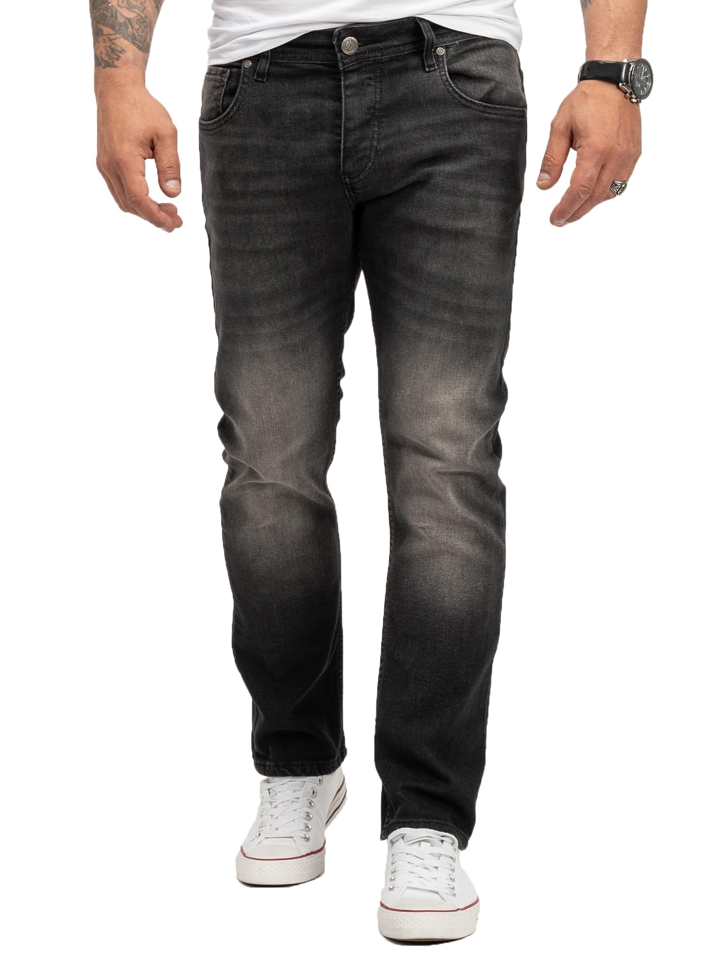 Lorenzo Loren Men's Jeans Distressed Look Regular Fit W29-W44 L30-L38