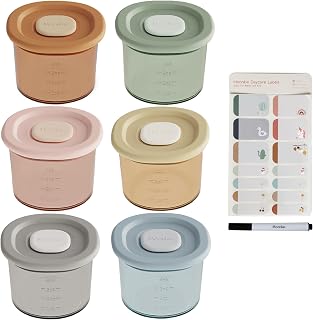 Moonkie Silicone Baby Food Containers | 4 oz Baby Food Storage Jars with Airtight Lids | Reusable Baby Food Jars, Freezer,Microwave and Dishwasher Safe, Perfect for Infant &amp; Toddler