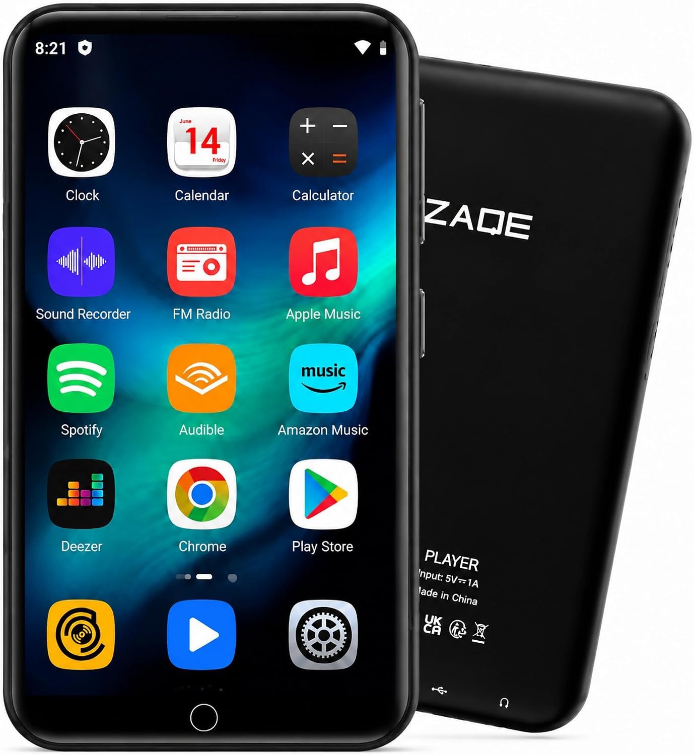 MP3 Player with Bluetooth and WiFi, ZAQE 16GB Music Player with Spotify,Pandora,