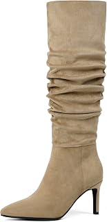 Knee High Boots Women Pointed Toe Stiletto Heel Tall Boots