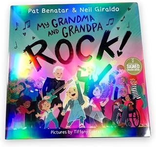 Pat Benatar Neil Giraldo Autographed Hardcover Book Grandma & Grandpa Rock! BAS