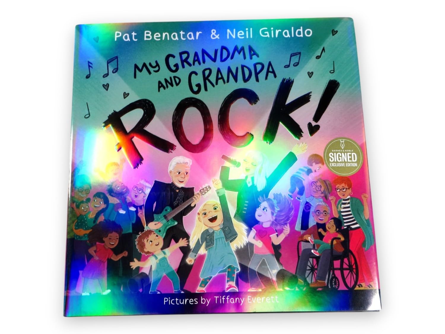 Pat Benatar Neil Giraldo Autographed Hardcover Book Grandma & Grandpa Rock! BAS