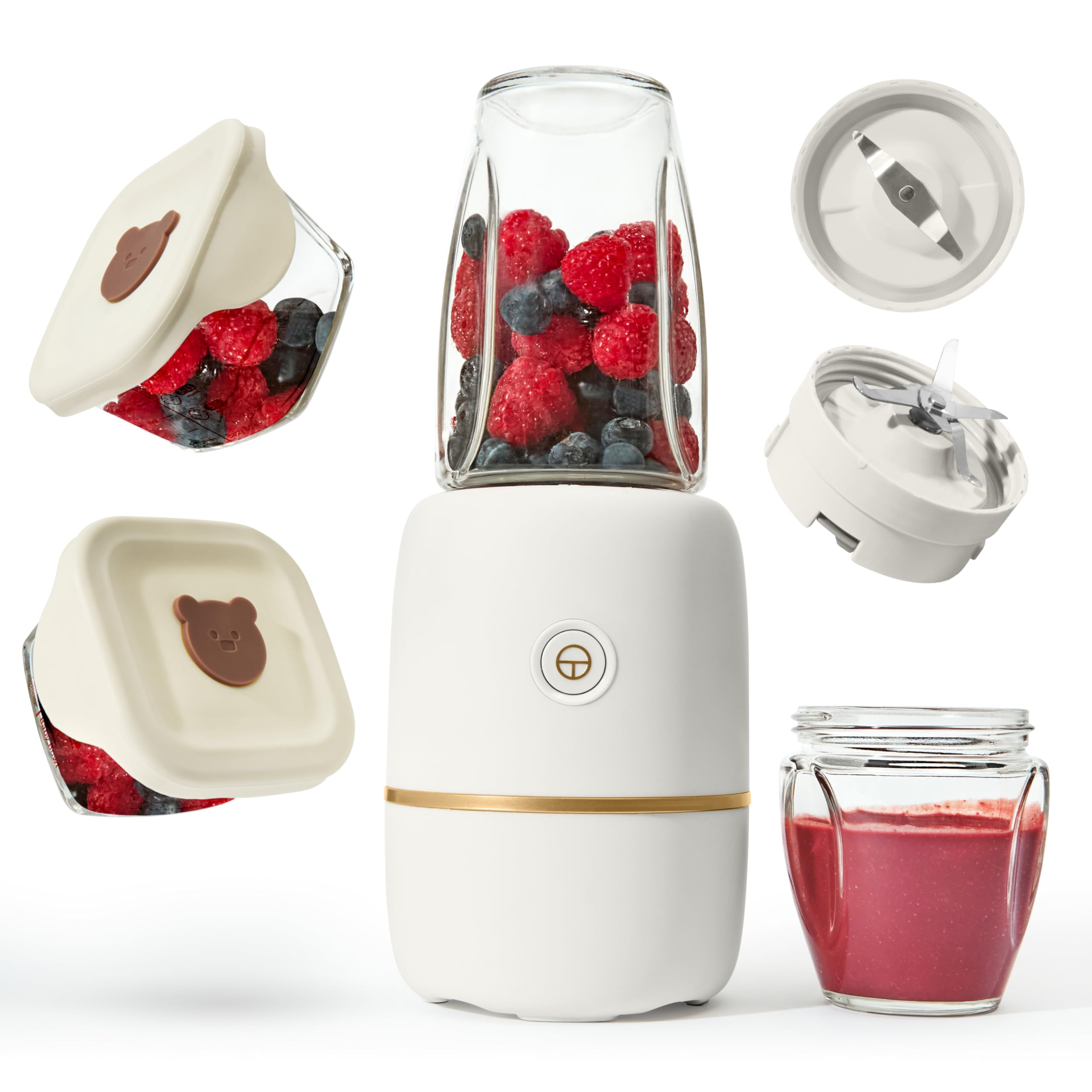 Kwiplee Baby Food Blender with 2 Glass Cups, Baby Food Maker & Puree Blender, Co