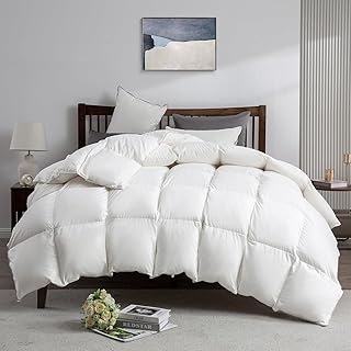 APSMILE Hotel Quality Feather Fiber Duvet, Oversized Queen Size Fluffy Insert for All Season, Lightweight Feather Duvet with 8 Corner Tabs (White, 240 x 228 cm)