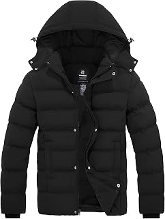 Wantdo Men's Winter Outdoor Thick Cotton Hooded Puffer Parka