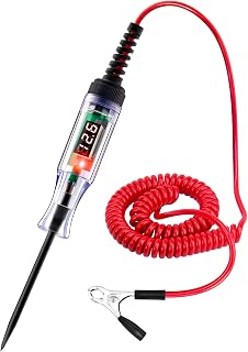 WINAMOO Automotive Test Light 5-90V Digital LED Circuit Tester with Voltage Display, Auto Bidirectional Light Tester, Electrical Voltage Tester with Extended Spring Wire &amp; Probe for Car/RV/Vehicles