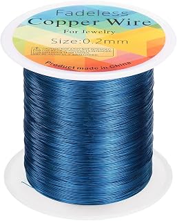Generic Artistic Wire 100m 32 Gauge Tarnish Resistant Copper Wire for Jewelry Making, Craft Supplies, Blue