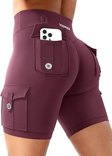 YEOREO CoreFlex Women Workout Cargo Shorts 8"