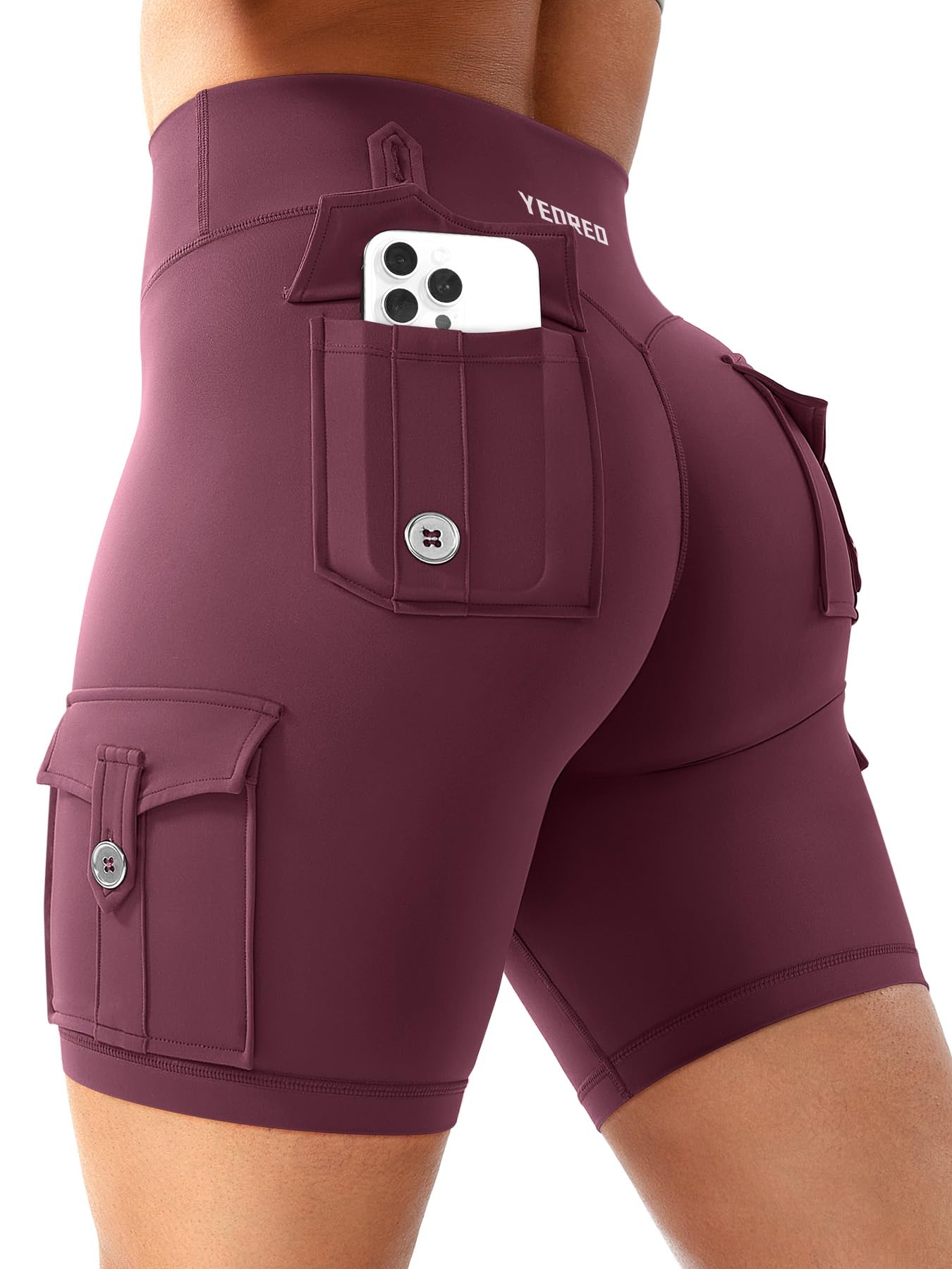 YEOREO CoreFlex Women Workout Cargo Shorts 8"