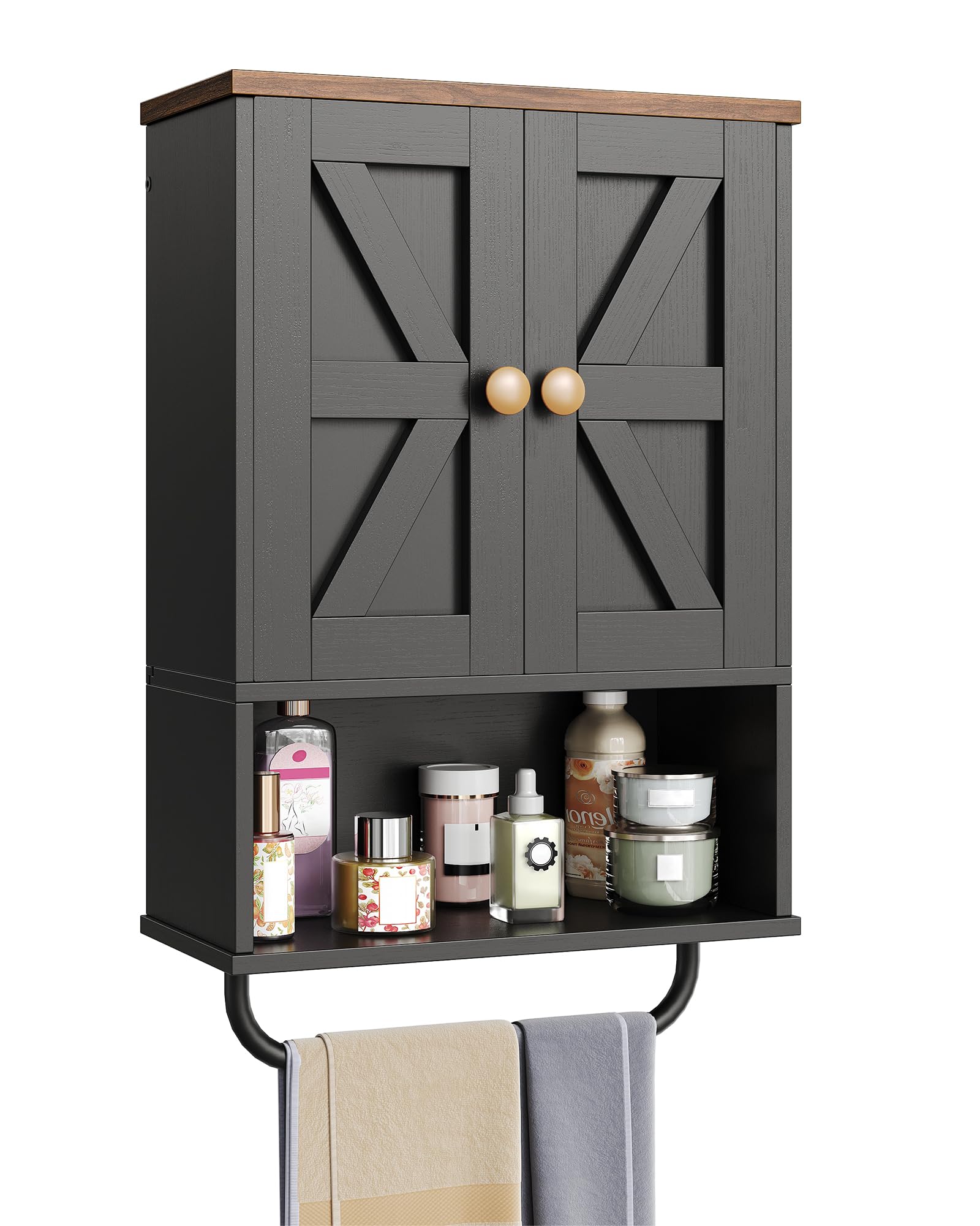 CHOEZON Bathroom Wall Cabinet, Medicine Cabinet with Open Partition and Towel Ba