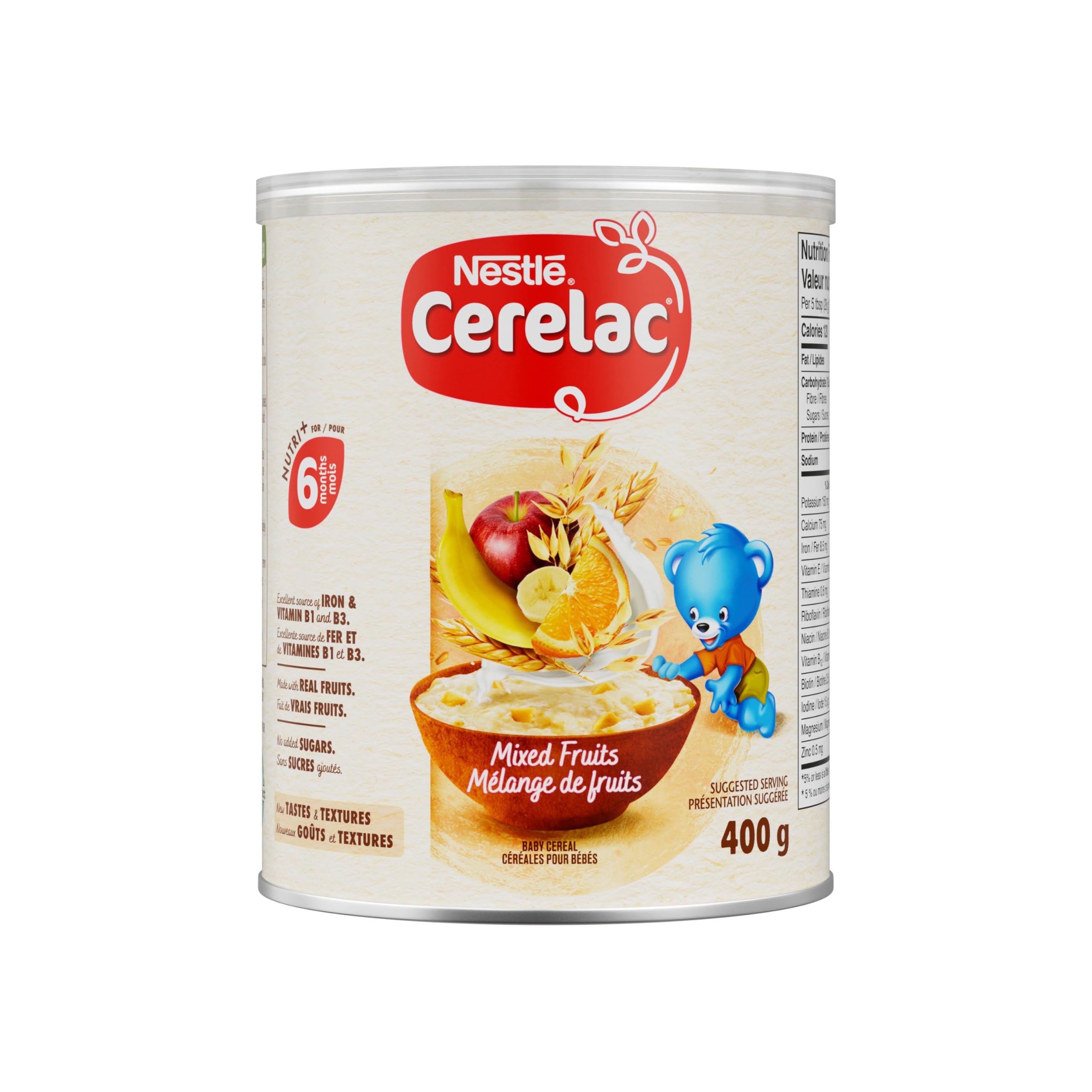 CERELAC Mixed Fruits Baby Cereal, 6 Months & Up, 400 g | Source of Iron, Calcium