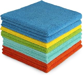 AIDEA Microfibre Cleaning Cloth Lint Free Washable Pack of 8 30x30cm | Multifunctional Reusable Cleaning Cloths, Streak Free Washable Cloth Duster for House, Kitchen, Car, Motorbike, Windows