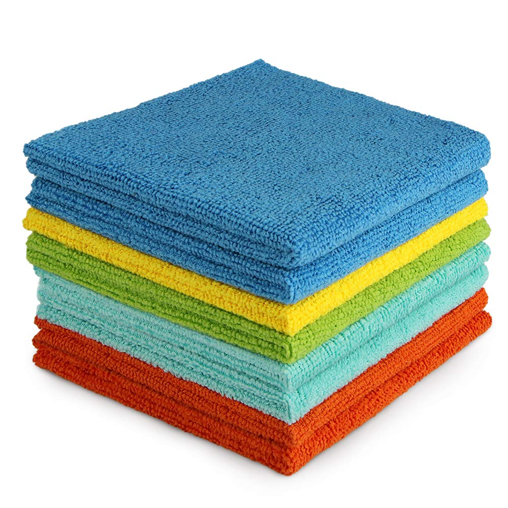AIDEA Microfibre Cleaning Cloth Lint Free Washable Pack of 8 30x30cm | Multifunc
