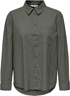 Only Shirt Solid Colored Linen Blend Shirt