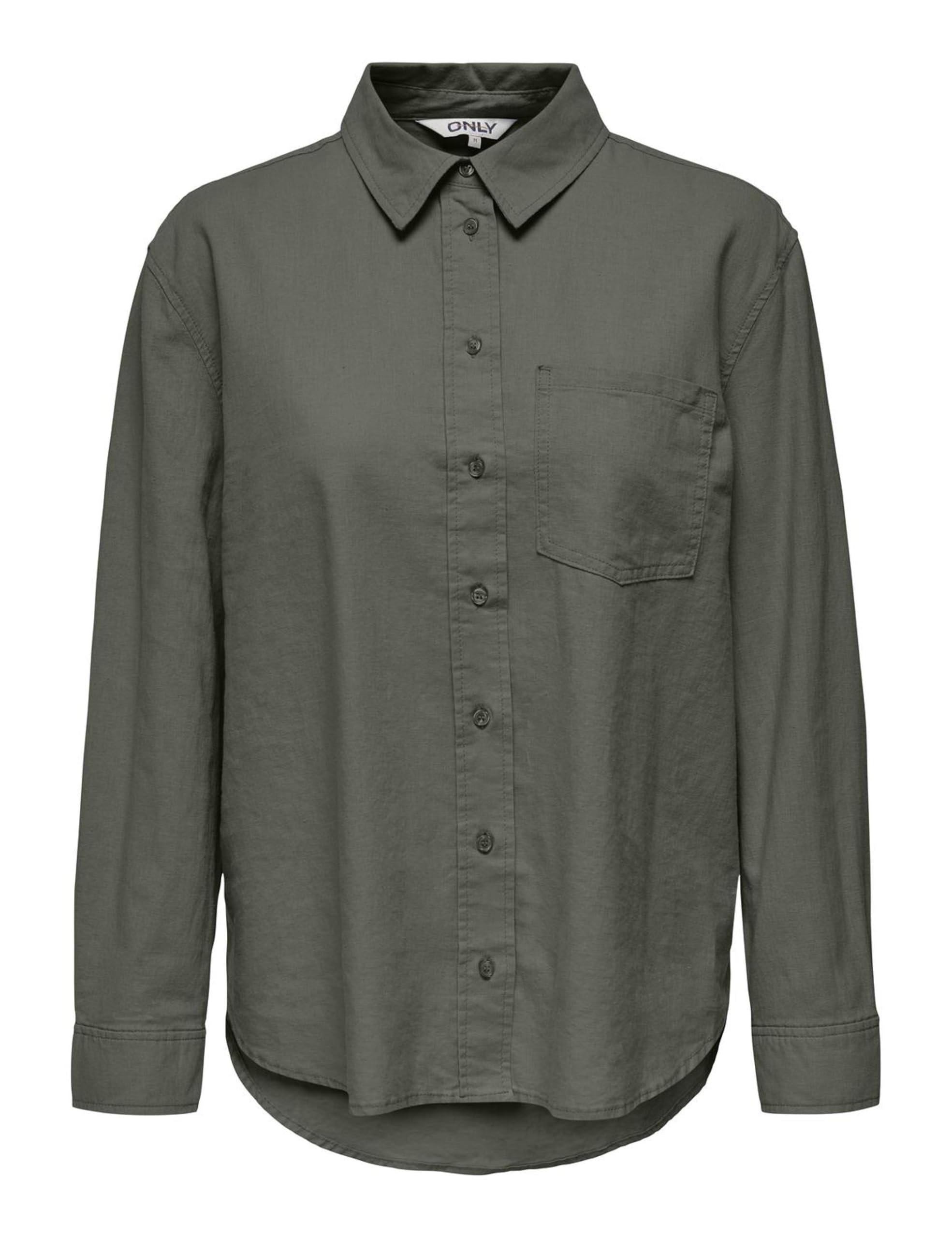 Only Shirt Solid Colored Linen Blend Shirt