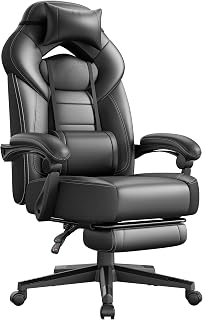 SONGMICS Ergonomic Gaming Chair with Footrest, Load 150 kg