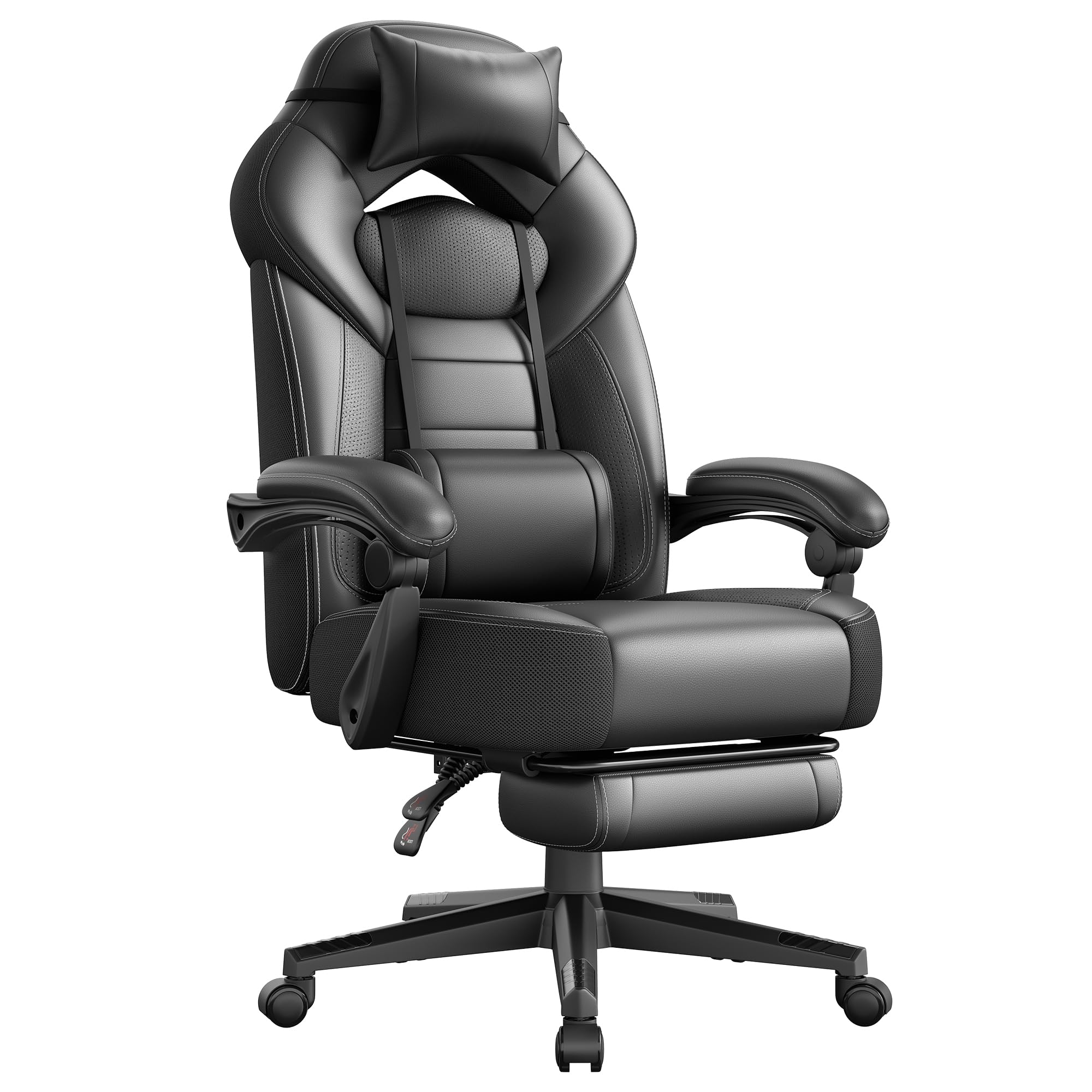 SONGMICS Ergonomic Gaming Chair with Footrest, Load 150 kg