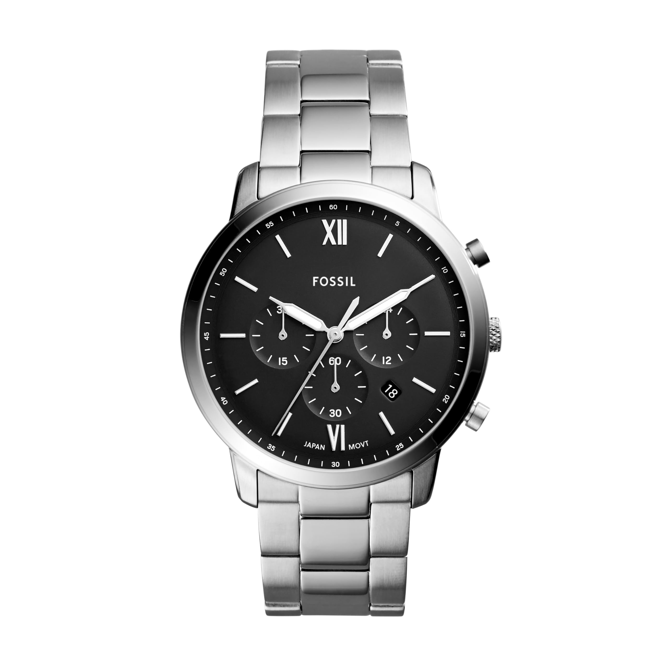 Fossil Men's Watch, Neutra Quartz Stainless Steel Chronograph Watch for Men