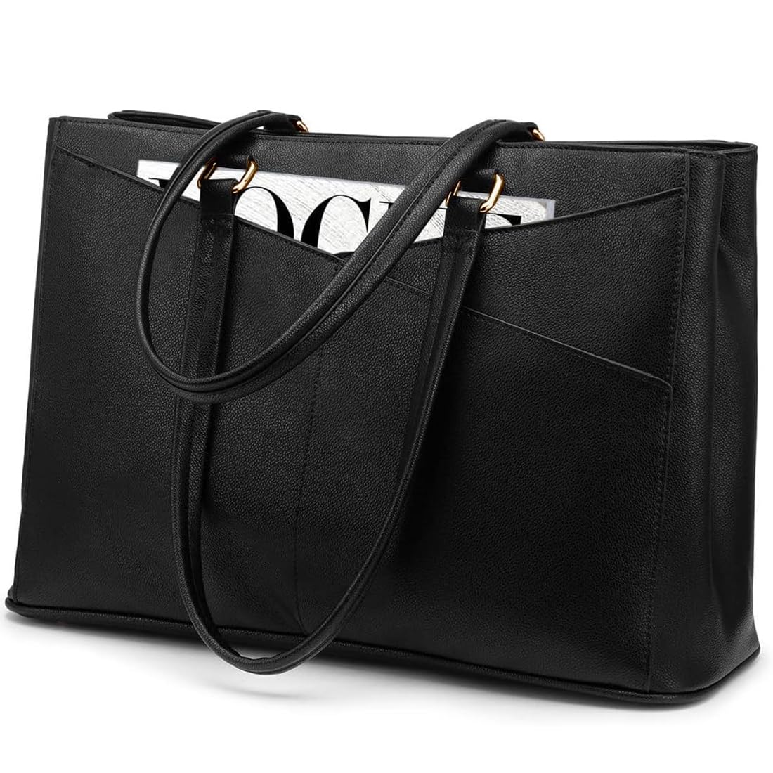LOVEVOOK Laptop Tote Bag for Women 15.6 Inch Waterproof Leather Computer Bags Bu