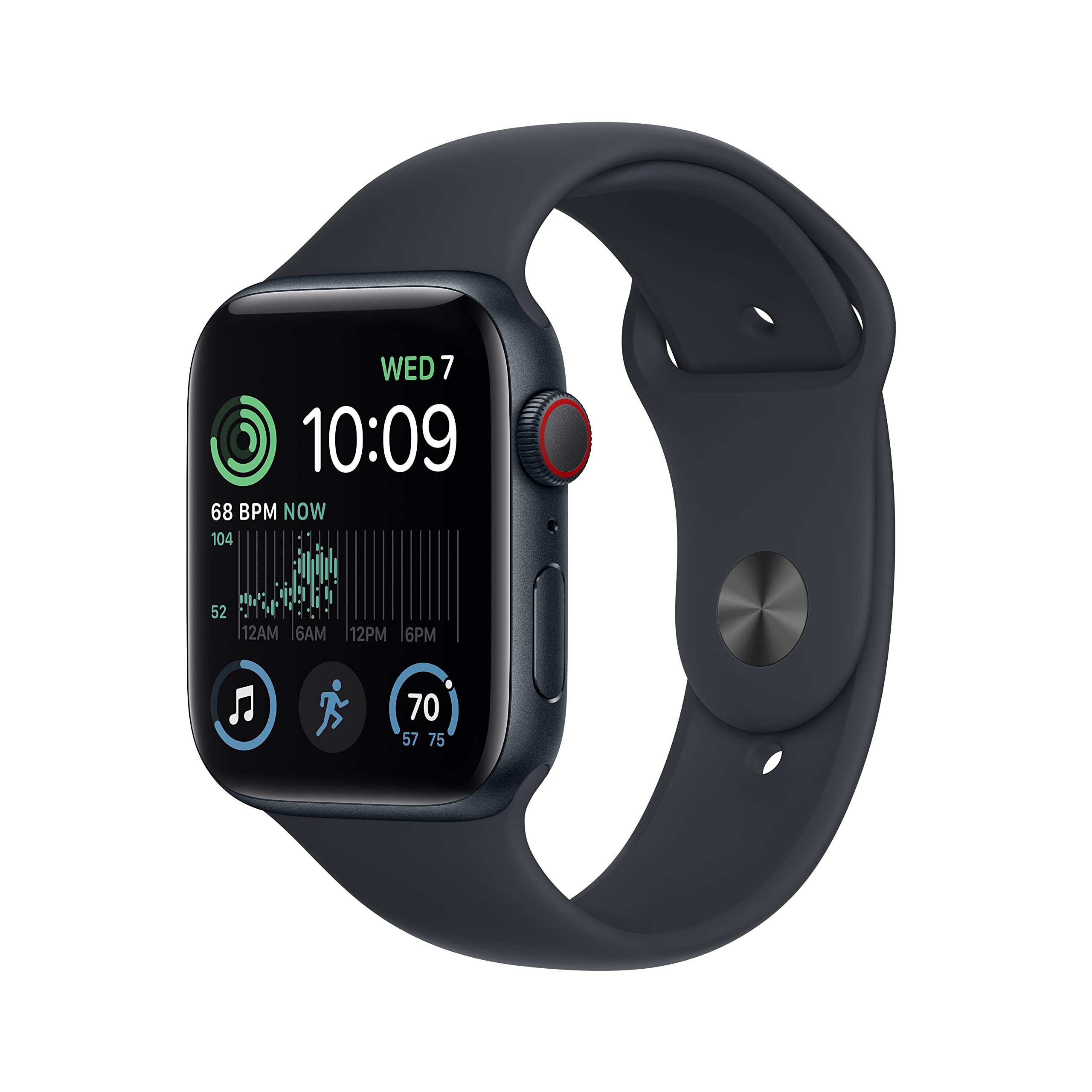 Apple Watch SE (2nd Gen) (GPS + Cellular, 44mm) - Midnight Aluminum Case with Mi