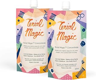 Terial Magic Concentrate – 2 Pack (8 oz Each) – Makes 32 oz Spray, No-Fray Fabric Treatment for Quilting, Embroidery, Inkjet Printing, Sewing &amp; Crafting, Non-Toxic, Made in USA