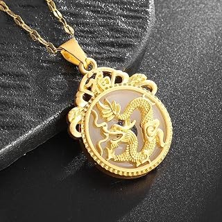 Ladies Exquisite Auspicious Dragon Beast Necklace Ethnic Style Twelve Zodiac Dragon Pendant Girls Amulet Jewelry
