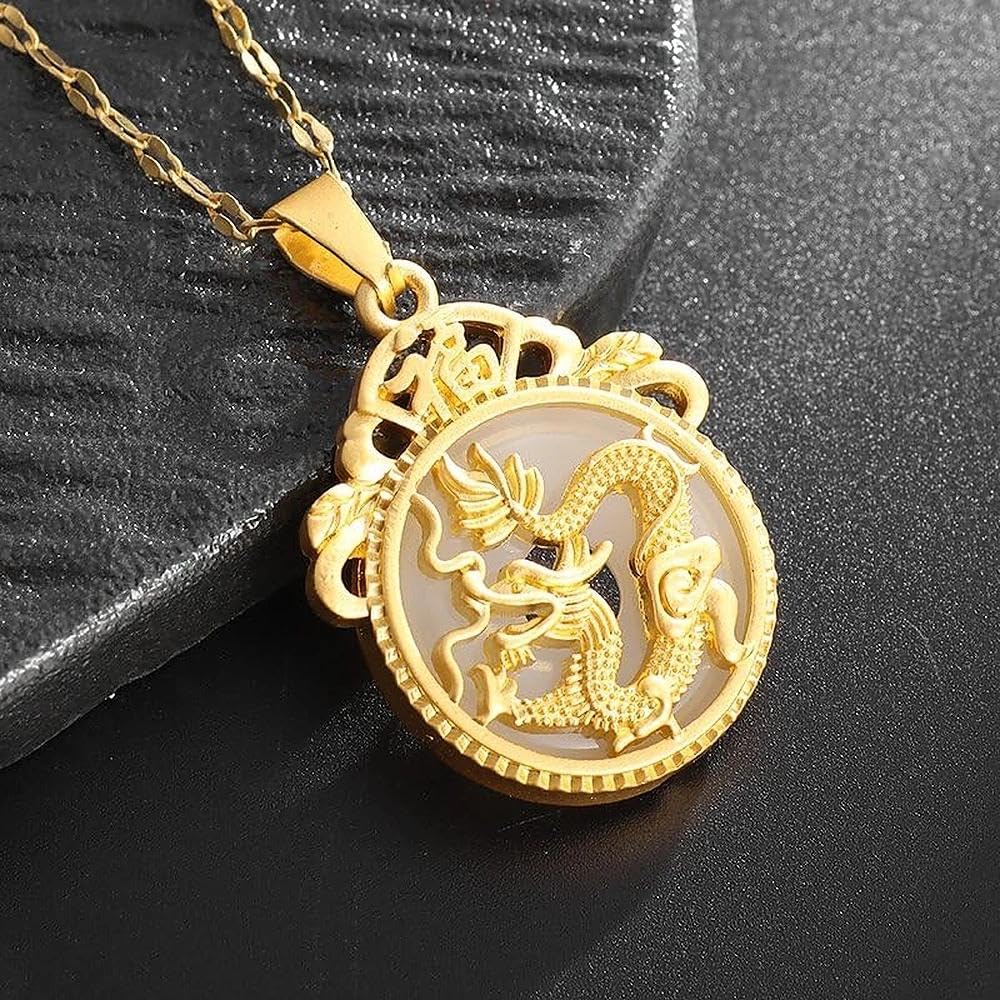 Ladies Exquisite Auspicious Dragon Beast Necklace Ethnic Style Twelve Zodiac Dra