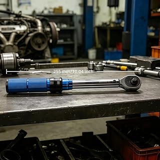 1 x Adjustable Torque Wrench with 1/4 Square Drive Head Manual/Torque (5-25N.m) - Heavy Duty Hand, 72 Teeth, Precision for Bike Maintenance