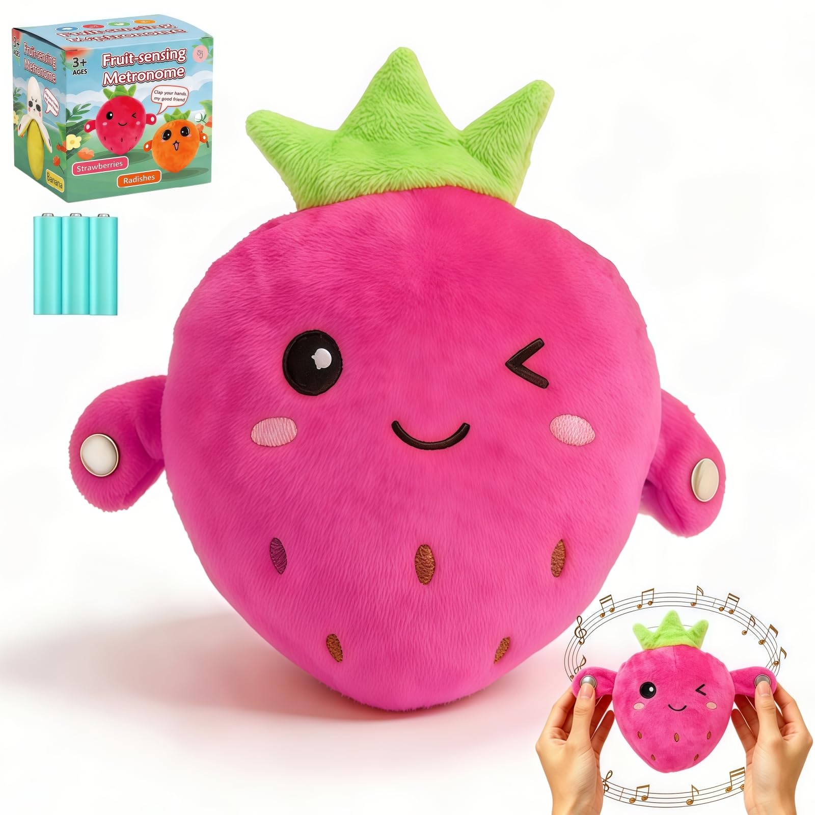 Child Musical Sensory Toy,Interactive Plush Toy with Sounds,Strawberry Doll | Se