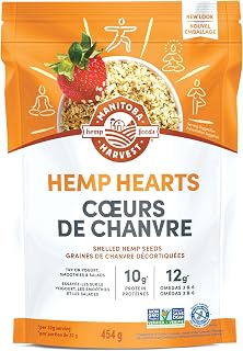 Manitoba Harvest Hemp Hearts, Shelled Hemp Seeds, 454 g | 10 g Plant-Based Protein and 12 g Omegas per 30 g Serving, Non-GMO, Vegan, Keto, Paleo, Gluten-Free, Whole 30 Approved