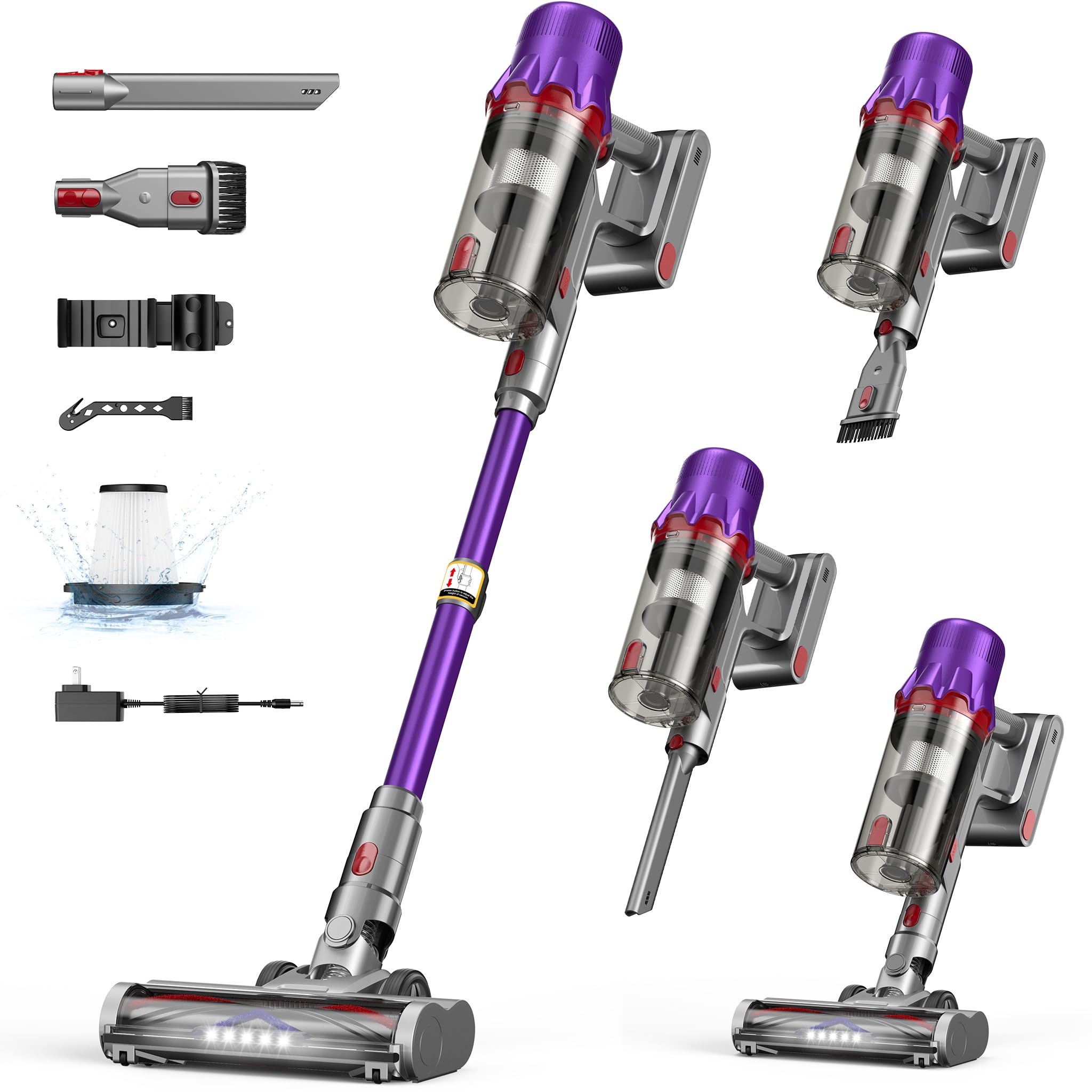 Cordless Vacuum Cleaner for Home - Powerful Stick Vacuum with HEPA Filter, 55Min