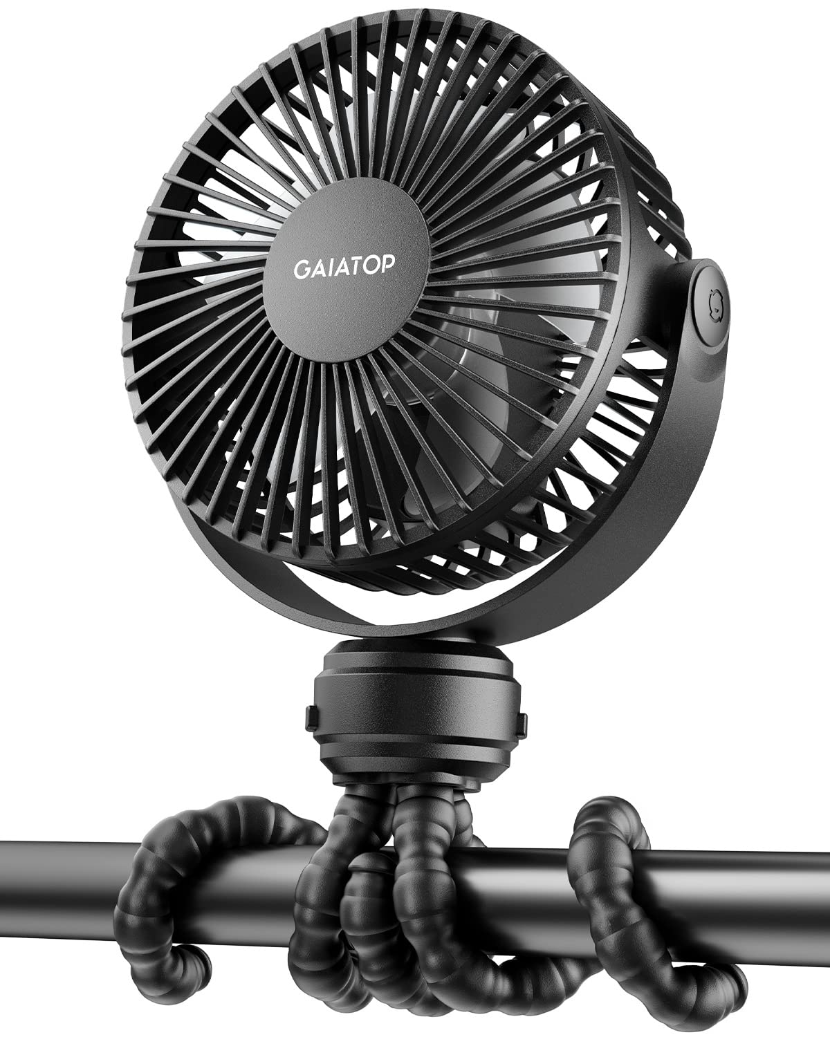 gaiatop Mini Portable Stroller Fan, Small Clip on Fan 3 Speed Rechargeable | 360