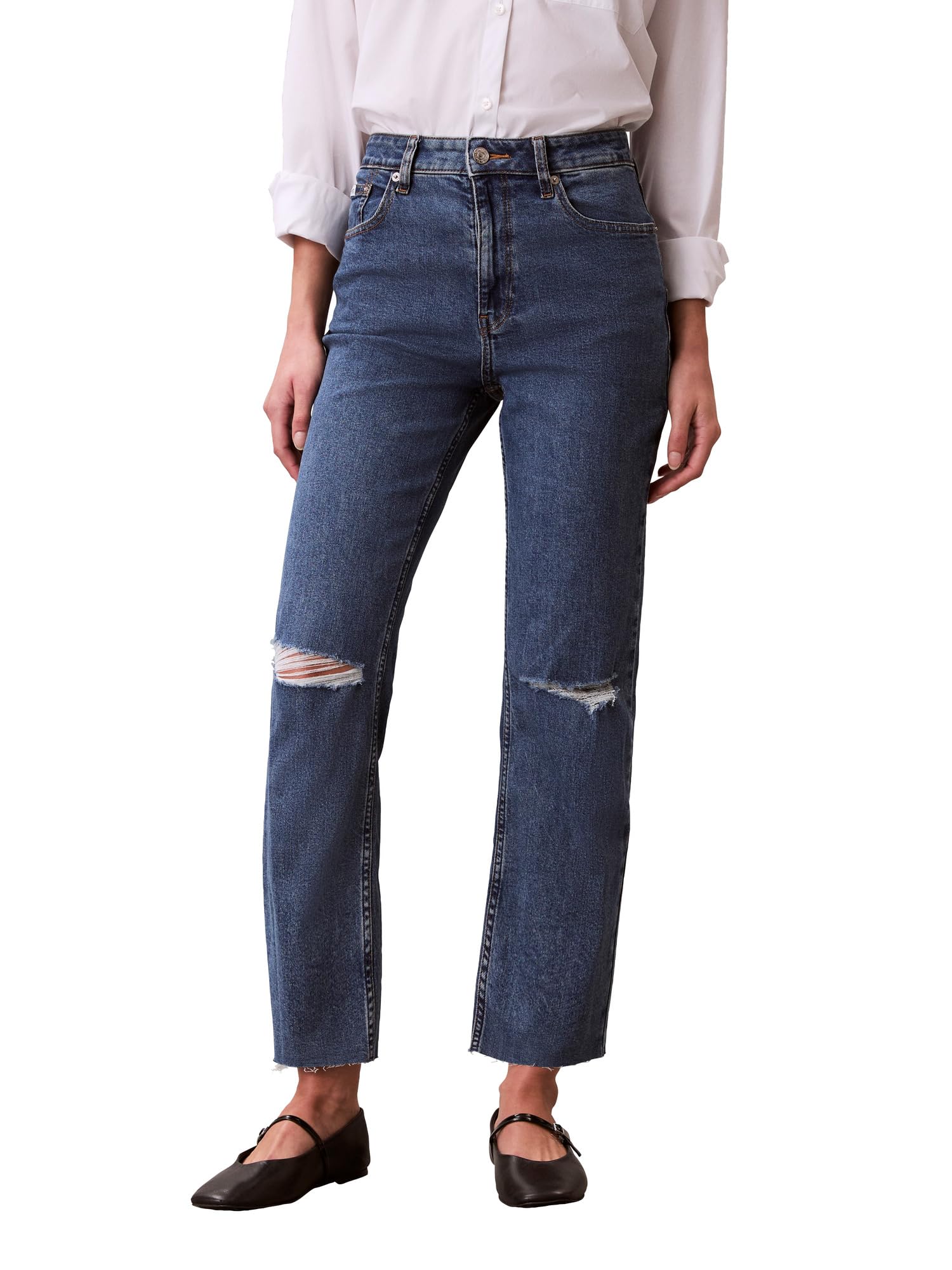 Calvin Klein Women's High Waisted Straight Jeans