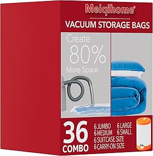 Vacuum Seal Bags for Clothing Travel & Home Storage, travel vacuum bags with pump, Store Blankets, Comforters, Pillows, Seasonal Clothes Compactly,36 Pack With Electric Pump