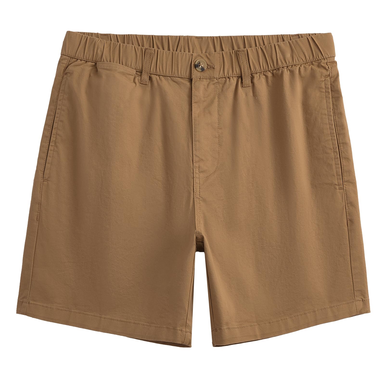 maamgic Men's Classic-fit 7" Cotton Casual Shorts Elastic Waistband with Multi-P