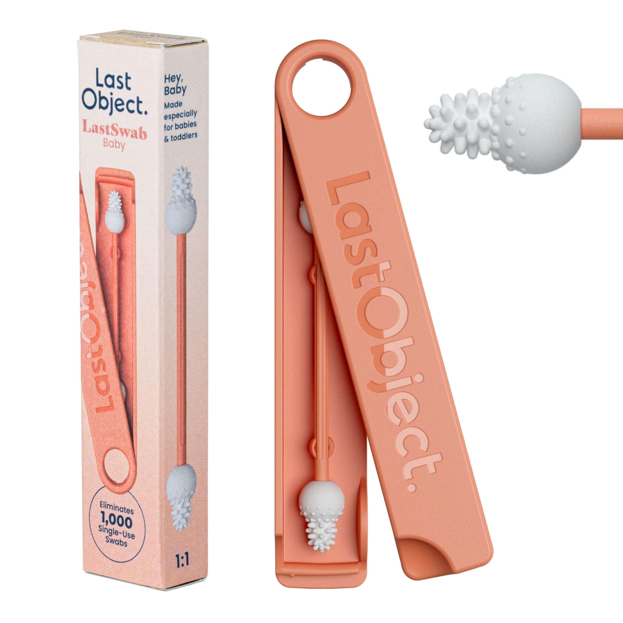 LastSwab Baby Reusable Silicone Cotton Buds - Soft Ear & Nose Cleaner for Newbor