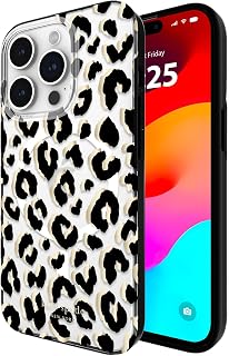 kate spade new york iPhone 15 Pro Case Compatible with MagSafe - City Leopard Black